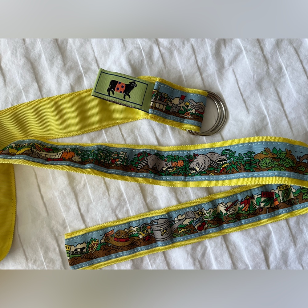 🌱 Belted Cow 'Garden Harvest' Belt – Fun Farm, Animal & Veggie Print (Sz M)🌱